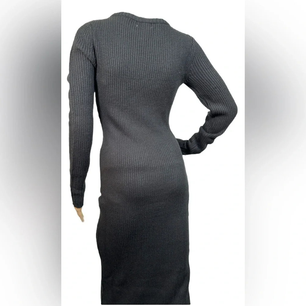 CALVIN KLEIN Woman’s Ribbed Long Sleeve Crew Neck Dress NWT Large - Picture 3 of 6